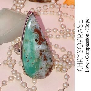 Chrysoprase Gemstone Chunky Handmade Ring